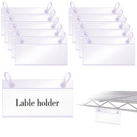Snap-On Label Holders for Wire Baskets, 1.4 Inch Height, Clear (40 Count)