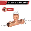 3/4" x 3/4" x 3/4" Copper Press x Press x Female Thread Tee (Lead Free)