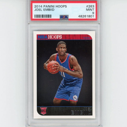 Graded 2014-15 Panini Hoops Joel Embiid #263 Rookie RC Basketball Card PSA 9 Mint