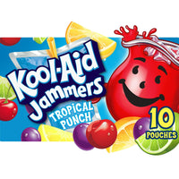 Kool Aid Jammers Tropical Punch Kids Drink 0% Juice Box Pouches, 10 Ct Box, 6 fl oz EasyOptionXY LLC