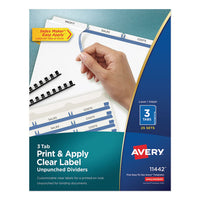Avery® Print & Apply Index Maker® Clear Label Unpunched Dividers with Easy Apply Printable Label Strip for Binding Systems