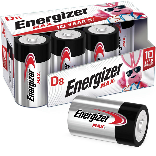 Energizer MAX D Batteries (8 Pack), D Cell Alkaline Batteries EasyOptionXY LLC