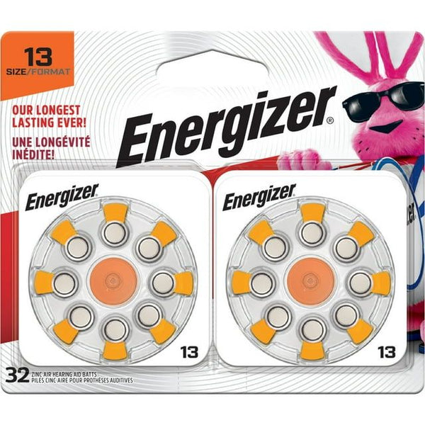 Energizer Hearing Aid Batteries, Battery Size 13, Orange Tab, 32 Pack EasyOptionXY LLC