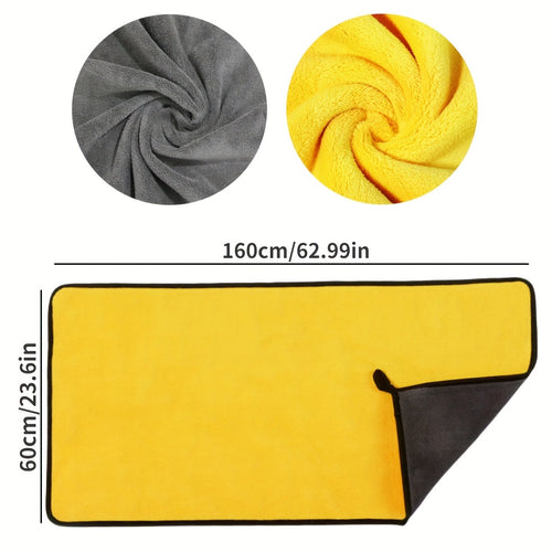Extra Large Microfiber Car Wash Towel, Ultra Plush Absorbent Detailing Cloth for Auto Care and Drying, Dual-Sided Car Cleaning Accessory
