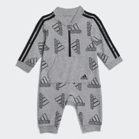 adidas baby girls Long Sleeve Zip Front Printed Track Suit Coveralls Medium Grey Heather 18 Months US