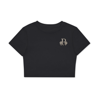 Two Faced Fitted Crop Cotton T-Shirt