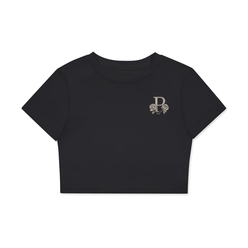 Two Faced Fitted Crop Cotton T-Shirt