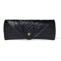 Black Textured Leather Sunglasses Cover
