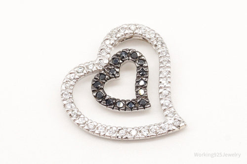 Designer Ross Simons Cubic Zirconia Black Onyx Sterling Silver Pendant