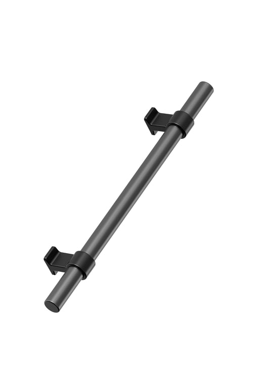 Black and Gun Metal "Bond" T-Bar Dual Finish Knob and Pulls Euro • Knobs