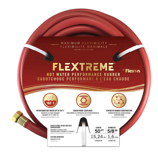 Flexon Flextreme 5/8 in. D X 50 ft. L Heavy Duty Commercial Grade Hot Water Hose EasyOptionXY LLC