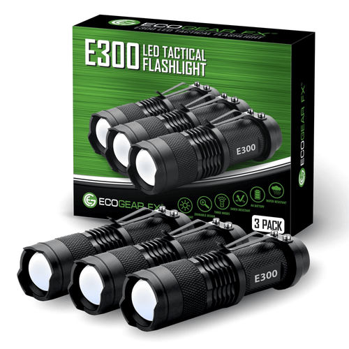 EcoGear FX E300 EDC Tactical Flashlight 3-Pack