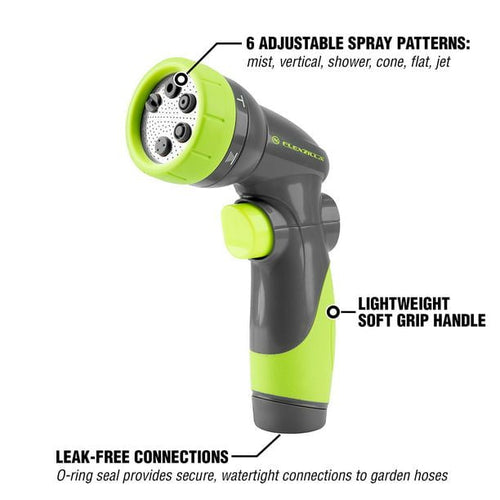 Flexzilla 6-Pattern Adjustable Garden Hose Nozzle EasyOptionXY LLC