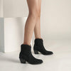 Cowgirl Chic Suede Ankle Boots - Stylish High Heel Cowgirl Boots for Women