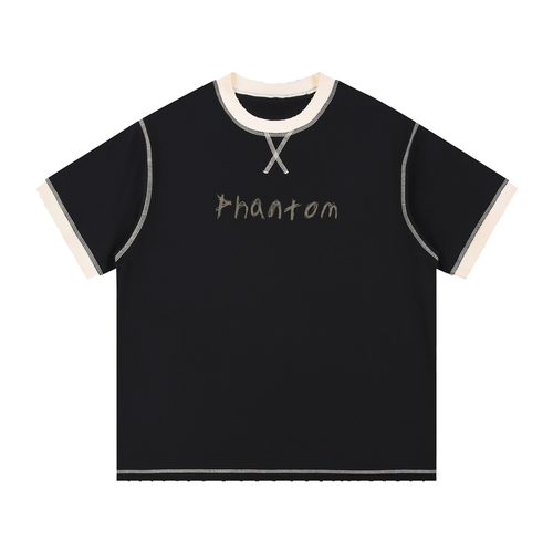 "Rewrite History" Contrast-Stitched Cotton T-Shirt
