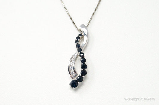 Designer Alwand Vahan Sapphire Cubic Zirconia Sterling Silver Necklace