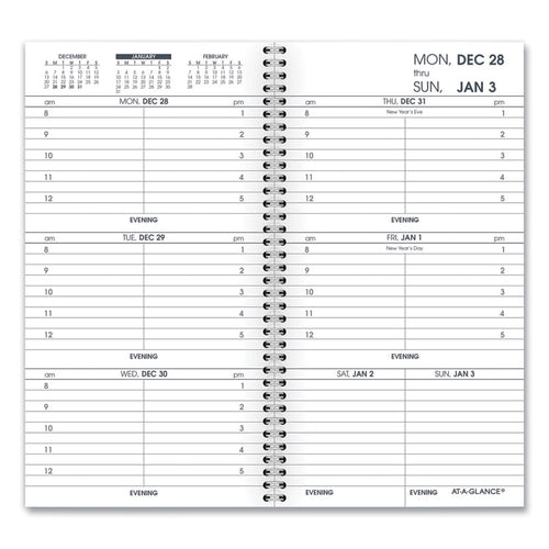 AT-A-GLANCE® Weekly Appointment Book Refill Hourly Ruled