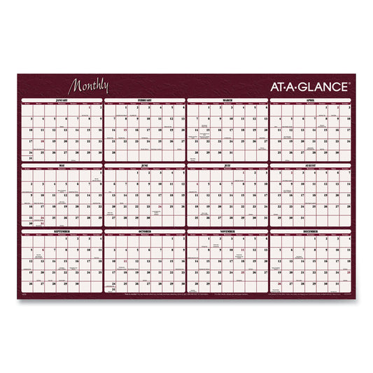 AT-A-GLANCE® Reversible Horizontal Erasable Wall Planner