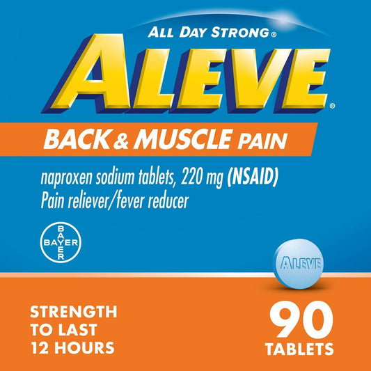 Aleve Back & Muscle Pain Reliever Naproxen Sodium Tablets, 90 Count EasyOptionXY LLC