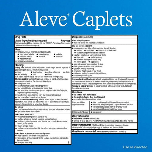 Aleve Caplets Soft Grip Arthritis Cap Naproxen Sodium Pain Reliever, 270 Count EasyOptionXY LLC