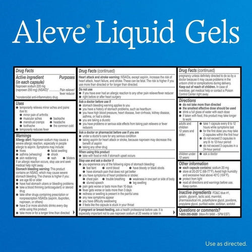 Aleve Liquid Gels Easy Open Arthritis Cap Naproxen Sodium Pain Reliever, 80 Count EasyOptionXY LLC