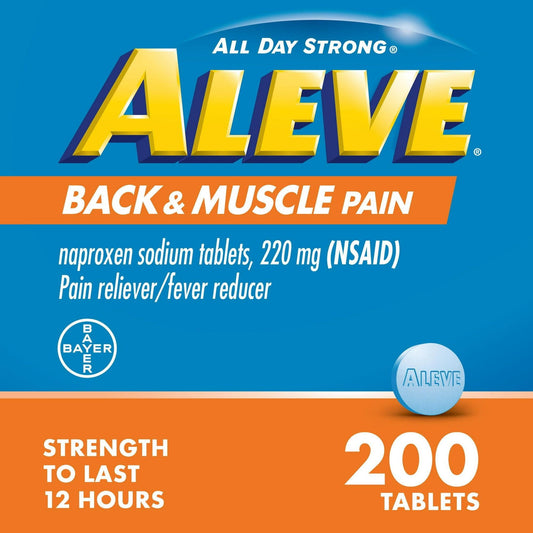 Aleve Back & Muscle Pain Reliever Naproxen Sodium Tablets, 200 Count EasyOptionXY LLC