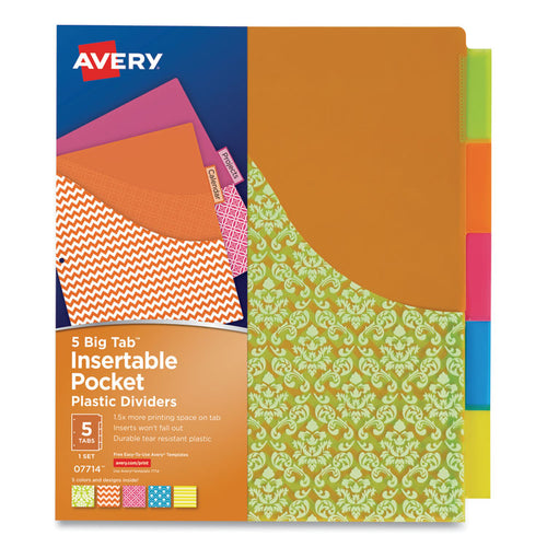 Avery® Big Tab™ Insertable One-Pocket Plastic Dividers