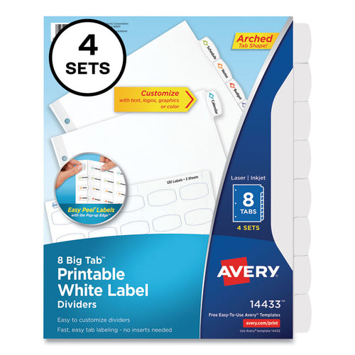 Avery® Big Tab™ Printable White Label Tab Dividers