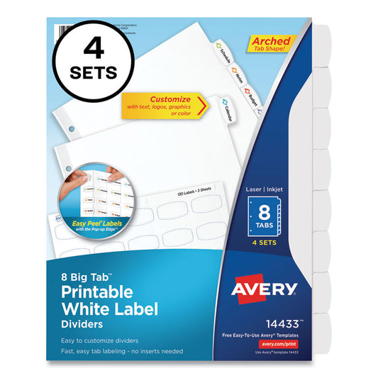 Avery® Big Tab™ Printable White Label Tab Dividers