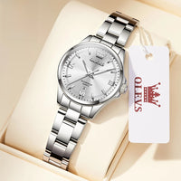Women's Stainless Steel Watch Purple Dial Luminous Date