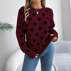 Polka Dot Long-Sleeved Pullover Sweater – Cozy and Stylish Cowgirl Sweater