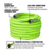Flexzilla? Garden Hose, 3/4" x 100', 3/4" - 11 1/2 GHT Fittings, Flexible Hybrid Polymer, ZillaGreen? EasyOptionXY LLC
