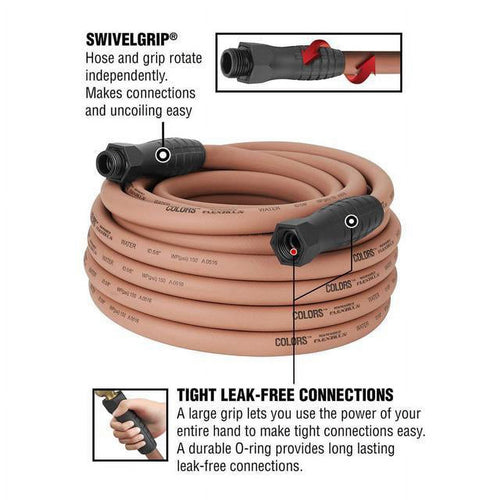 Legacy 225605 0.62 in. x 50 ft. Flexzilla Colors Garden Hose Red Clay EasyOptionXY LLC