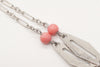 Antique Pink Stone Sterling Silver Necklace
