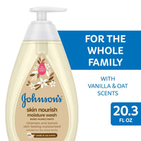 Johnson's Skin Nourish Moisture Tear Free Soap and Body Wash, Vanilla and Oat Shower Gel, 20.3 oz EasyOptionXY LLC