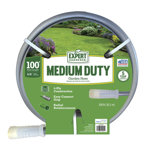 Expert Gardener 100 foot Medium Duty Garden Hose Gray EasyOptionXY LLC