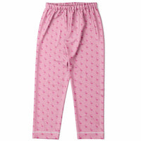 Simple Pink Flamingo Satin Pajamas