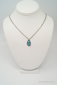 VTG Handmade Native American George Lee Turquoise Sterling Silver Necklace