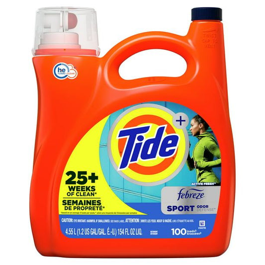 Tide Plus Febreze Sport Odor Defense Liquid Laundry Detergent; 154 fl oz 100 Loads EasyOptionXY LLC