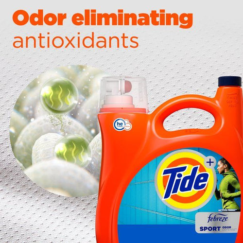 Tide Plus Febreze Sport Odor Defense Liquid Laundry Detergent; 154 fl oz 100 Loads EasyOptionXY LLC