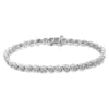 .925 Sterling Silver 1.0 cttw Miracle Set Diamond Spiraling Bezel Link Bracelet(I-J Color, I3 Clarity) -7.25"