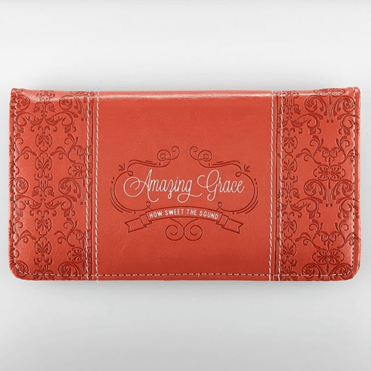 Amazing Grace Coral Faux Leather Checkbook Cover EasyOptionXY LLC