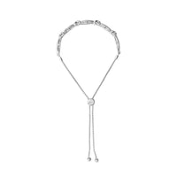 .925 Sterling Silver 1/10 Cttw Diamond X Link Bolo Bracelet (I-J Color, I2-I3 Clarity)