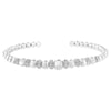 .925 Sterling Silver 1/4 Cttw Diamond Rondelle Graduated Ball Bead Cuff Bangle Bracelet (I-J color, I2-I3 clarity) - Fits wrists up to 7 1/2 inches