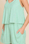 Culture Code Striped Double Flare Romper - Full Size