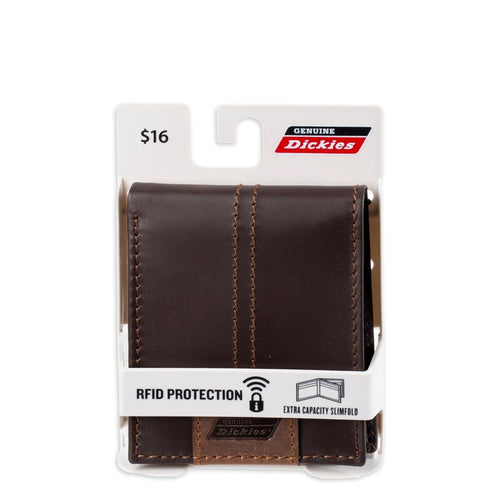 Genuine Dickies Men's Leather Extra Capacity Slimfold Wallet EasyOptionXY LLC