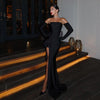 Luxe Off-Shoulder Slit Dress