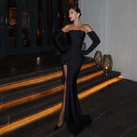 Luxe Off-Shoulder Slit Dress