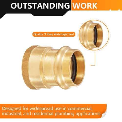 1" Copper Press x 1" Female Brass Adapter (Lead Free)