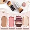 Retractable Kabuki Travel Makeup Brush, All-in-One | Ultra-soft dense bristles for powder, blush & foundation. Protective cap for mess-free travel (Color - White)